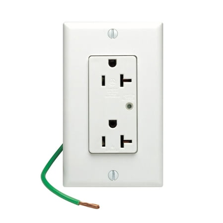 Leviton 5380-W Decora Surge Duplex Receptacle Industrial Grade 5-20R 20A 125V - White