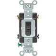 thumbnail image 1 of Leviton 54504 15A Toggle Switch in Brown — 15A 277V — UL Listed for US Residential Electrical Code Compliance, Drop-in NEC-Standard Wiring, 1 of 2