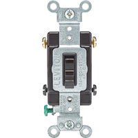 Leviton 54504 15A Toggle Switch in Brown — 15A 277V — UL Listed for US Residential Electrical Code Compliance, Drop-in NEC-Standard Wiring