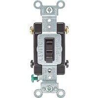 Leviton 54504-2 15-Amp 120/277-Volt, Toggle Framed 4-Way AC Switch, Tan Brown