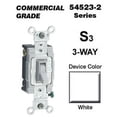 thumbnail image 1 of Leviton 54523-2W 20 Amp 3-Way Toggle Switch Commercial - White, 1 of 1