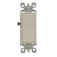 thumbnail image 1 of Leviton 5601-2TM 15 Amp, 120/277 Volt, Decora Rocker Single-Pole AC Quiet Switch, Residential Grade, Grounding, 10-Pack, Light Almond, 1 of 1