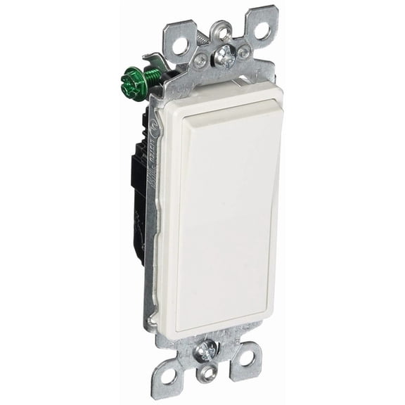 Leviton 5601-2WM 15 Pack 15Amp 120/277V Decora Rocker Single Pole AC Quiet Switch, White