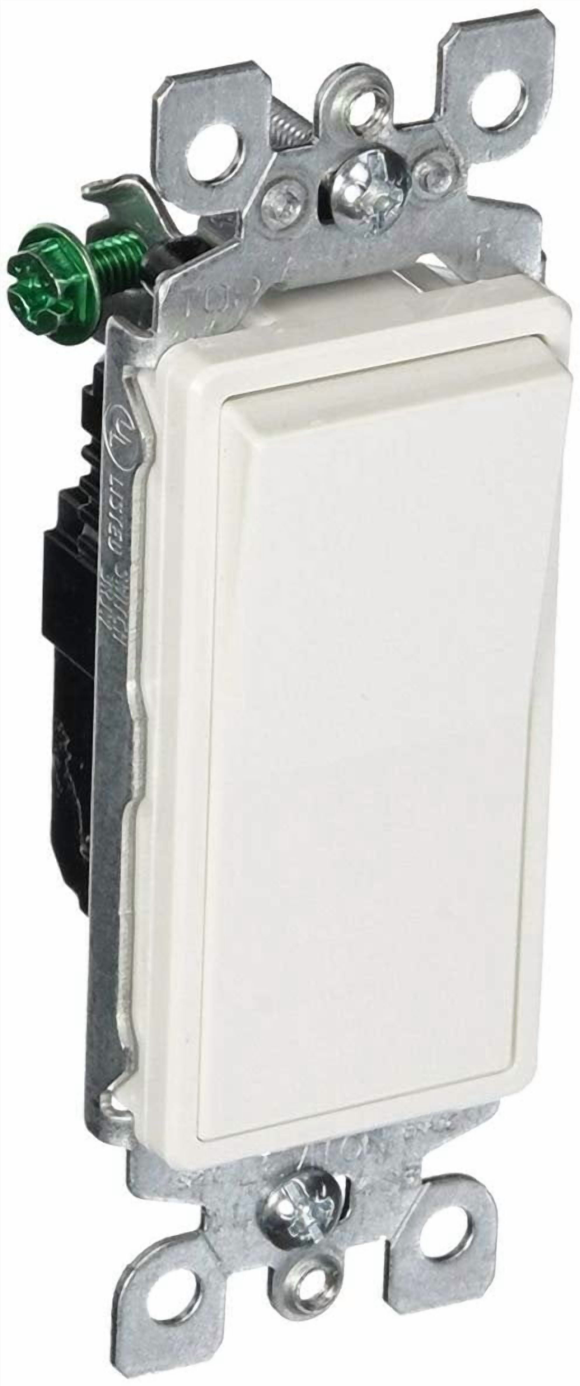 Leviton 5601-2WM 8 Pack 15Amp 120/277V Decora Rocker Single Pole AC Quiet Switch, White