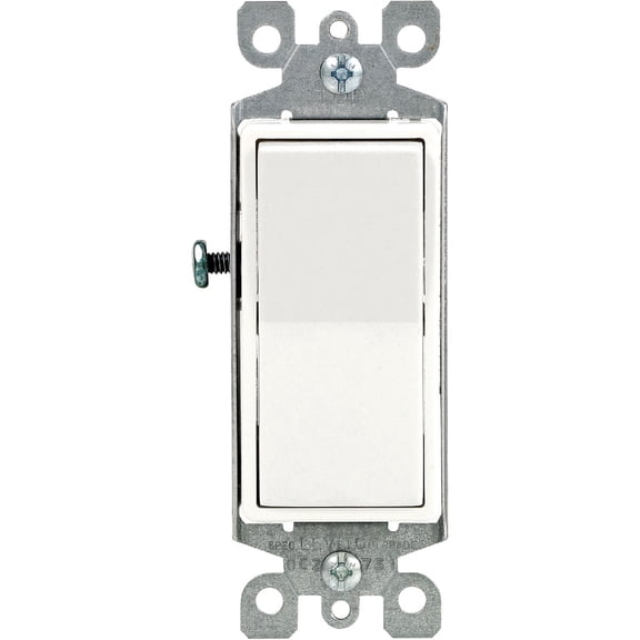 Leviton 5604-2W 15 Amp, 120/277 Volt, Decora Rocker 4-Way AC Quiet Switch, Residential Grade, Grounding, White