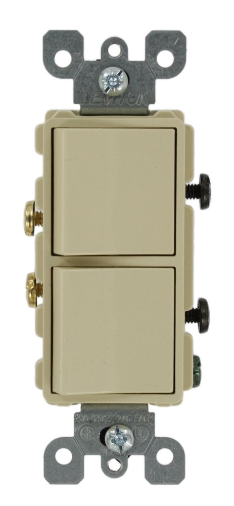 Leviton 1221 SW 20 Amp, 120/277 Volt, Toggle Single della Pole AC Quiet Switch, Heavy Duty Spec Grade, grounding, White by Leviton