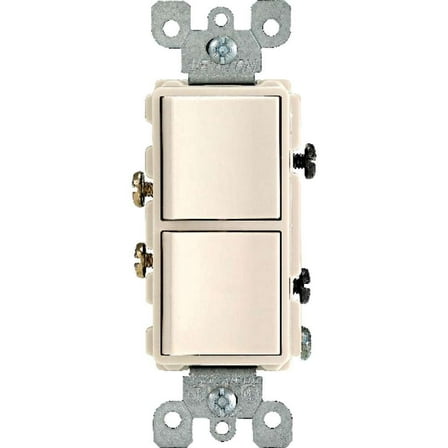 Leviton 5634-TS Decora 5634-T 15 Amp, 120/277 Volt Single-Pole AC Combination Switch, Light Almond