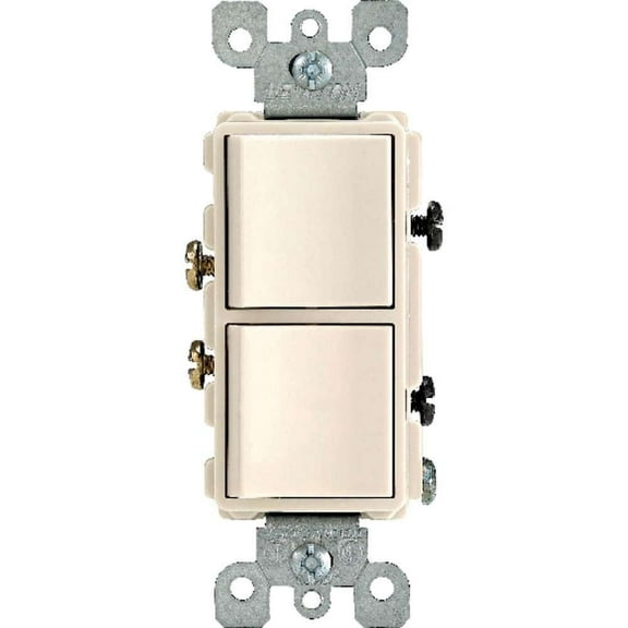 Leviton 5634-TS Decora 5634-T 15 Amp, 120/277 Volt Single-Pole AC Combination Switch, Light Almond