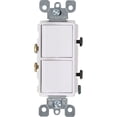 thumbnail image 1 of Leviton 5634-W 15 Amp, 120/277 Volt, Decora Brand Style Single-Pole, AC Combination Switch, Commercial Grade, Grounding, White, 1 of 1