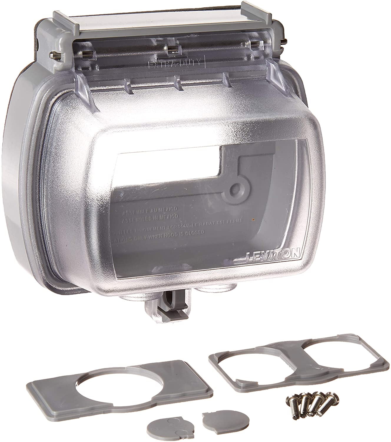 Toma De Corriente LIVOLO Con Tapa Protectora - 1 Compartimento, Cristal Transparente, Gris, 16A/250V