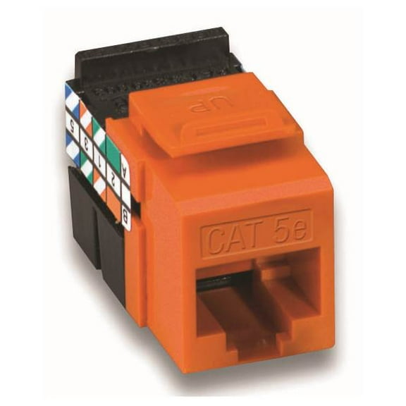 Leviton 5G108-RO5 GigaMax 5E QuickPort Connector, Cat 5E, Orange