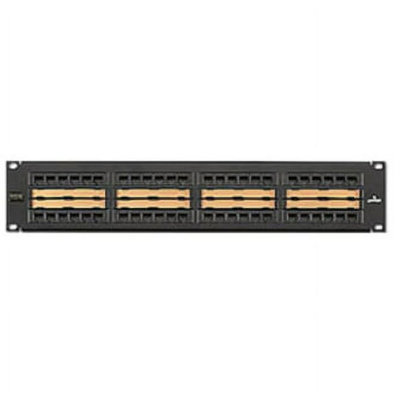 Leviton 5G596-C48 48-Port GigaMax 5e Flat 110-Style UTP Universal Patch Panel w/Central Labeling 2RU