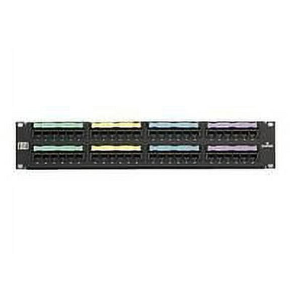 leviton 5g596-u48 gigamax 5e universal patch panel, 48-port, 2ru, cat 5e, cable management bar included