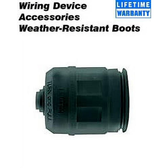 Leviton 6017 Boot for Straight / Locking Plug, 15 Amp & 20 Amp, 3, 4 wire, Weather Resistant, Black