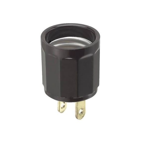Leviton 61  660 Watt, 125 Volt, Polarized Outlet-to-Lampholder Adapter, Brown