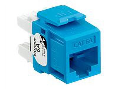 Leviton eXtreme Cat 6A QuickPort Connector, Channel-rated, Blue (6110G-RL6)