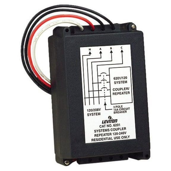 Leviton 6201 DHC System-Amplifier, 120/208-Volt 3-Phase, Black