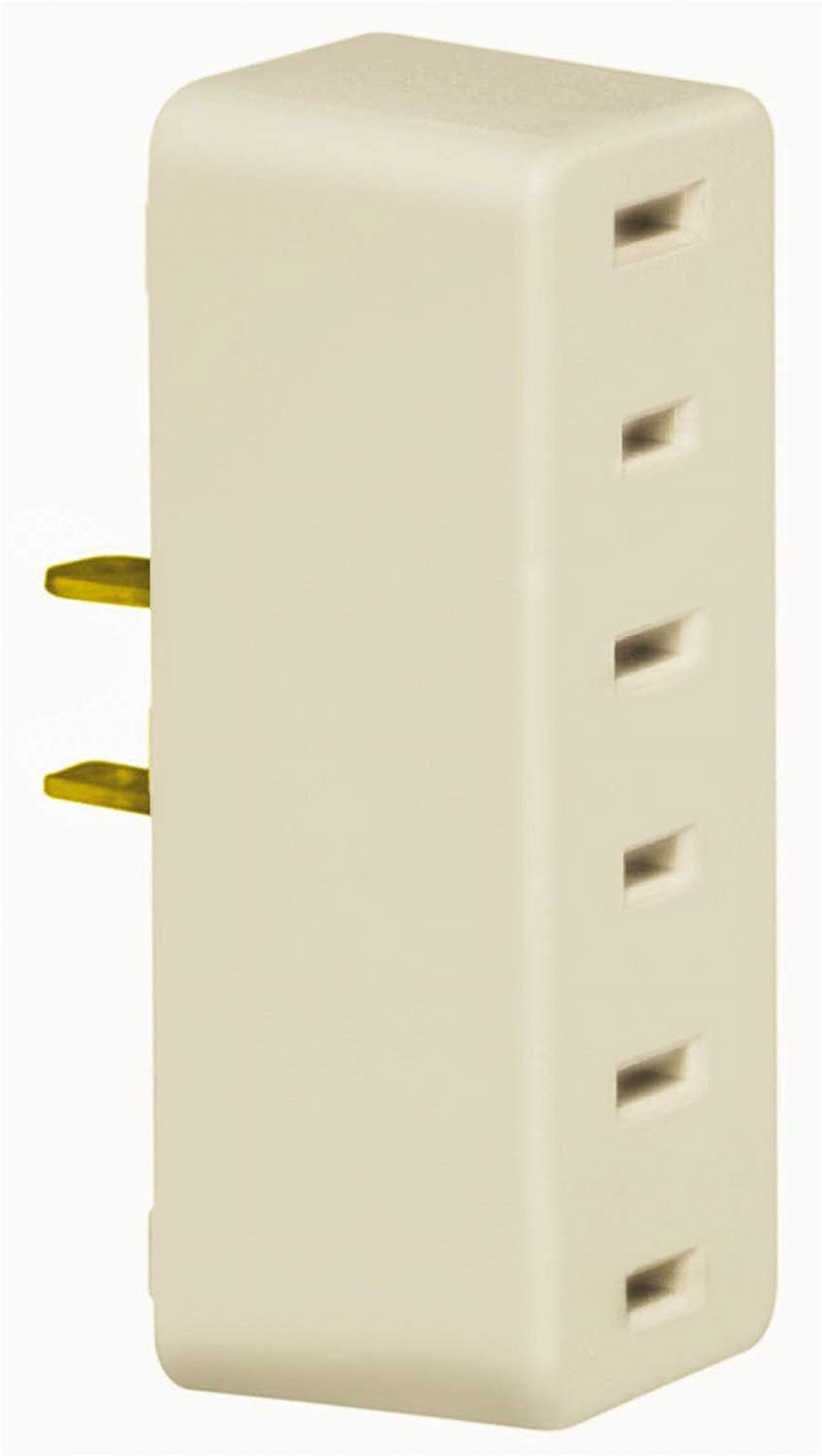 Triple Adapter Leviton 63-I 15A-125V, Triple Outlet Adapter, Ivory - Walmart.com