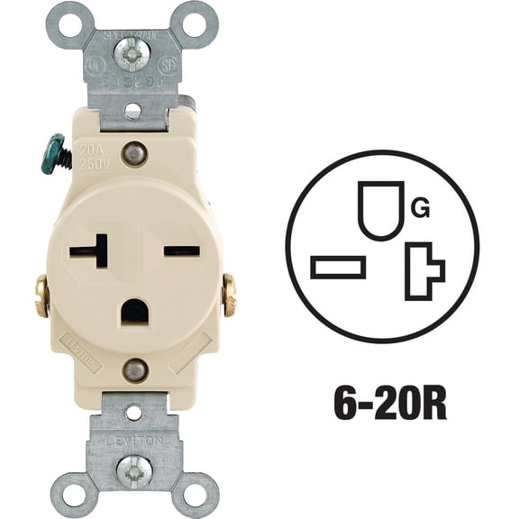 Leviton Heavy-Duty Grounding Single Outlet - Pack of 2  Indoor & Outdoor Use, NEC-Compliant
