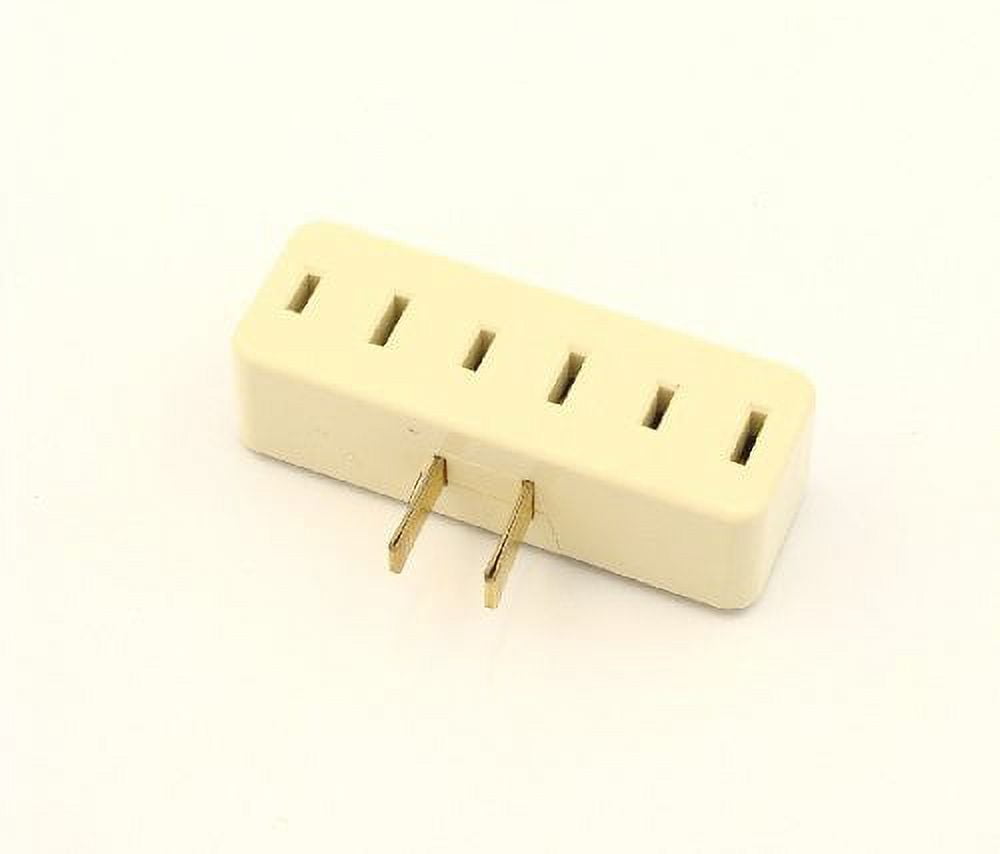 Leviton 65I Ivory NEMA 115R 15A 125V Triple Tap PlugIn Outlet