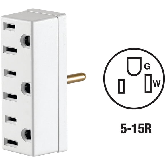 Leviton 65 15Amp 125V 3-Outlet Non-Grounding Adapter