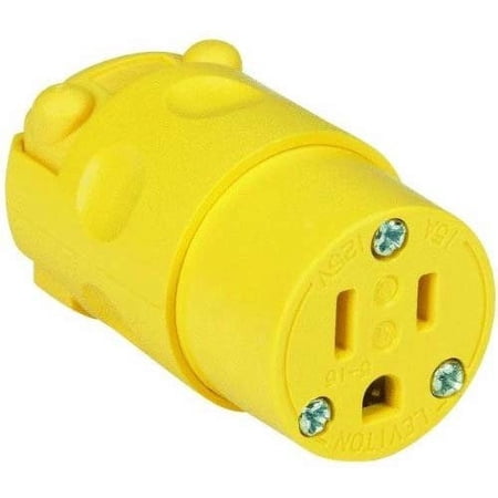 Leviton 660-515CV-0CV 15 Amp Vinyl Connector Grounded 125 Volt, Yellow