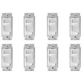 thumbnail image 1 of Leviton 6674-P0W SureSlide Universal 150-Watt LED and CFL/600-Watt Incandescent Dimmer, White, 8 Pack, 1 of 3