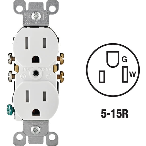 Leviton Tamper Resistant Duplex Outlet - Pack of 6  Indoor & Outdoor Use, NEC-Compliant