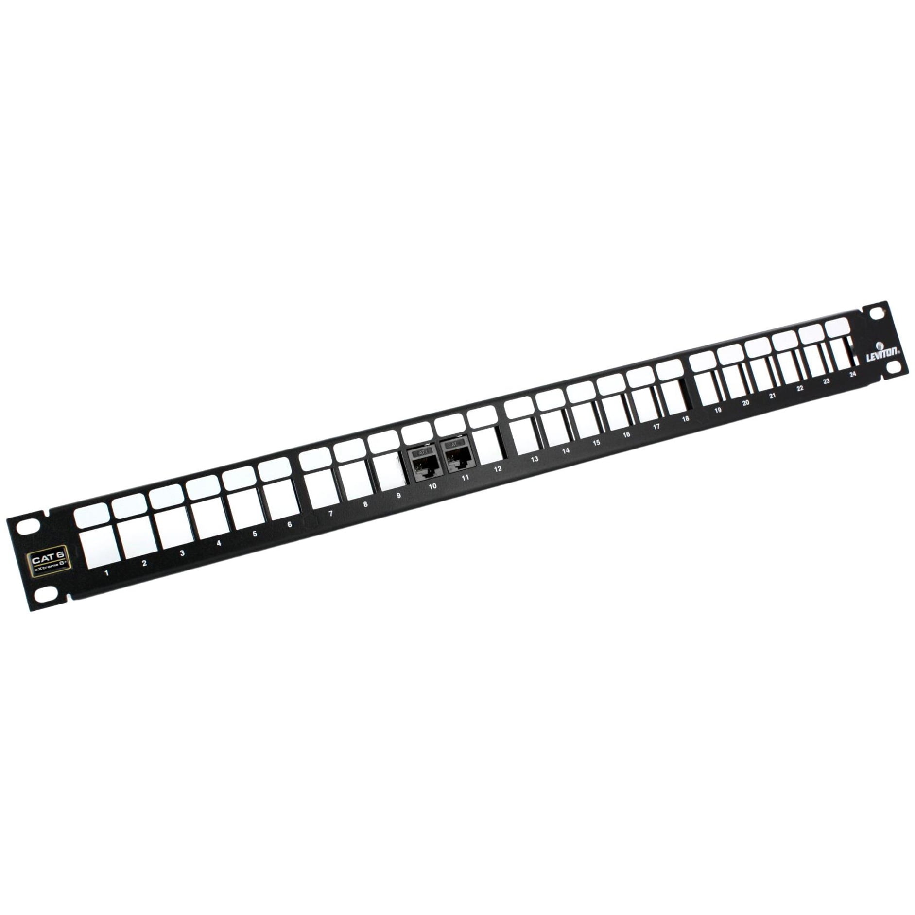 Leviton 69270-U24 Extreme 6+ QuickPort Patch Panel 1RU, Cat 6, 24-Port