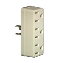 Leviton 697-I 15 Amp, 125 Volt, Triple Outlet Adapter, Ivory
