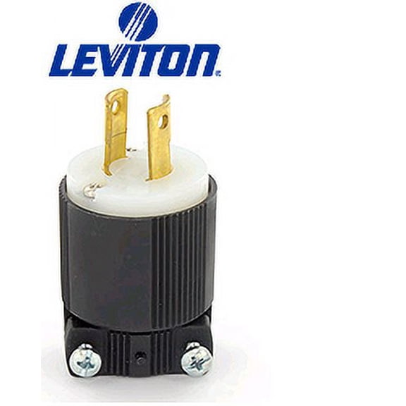 Leviton 7102-C Plug Locking Blade L2-20P 20A 250V 2P2W Non-Grounding - Black-White