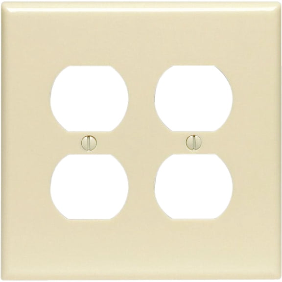Leviton Almond 2 gang Plastic Duplex Outlet Wall Plate 1 pk