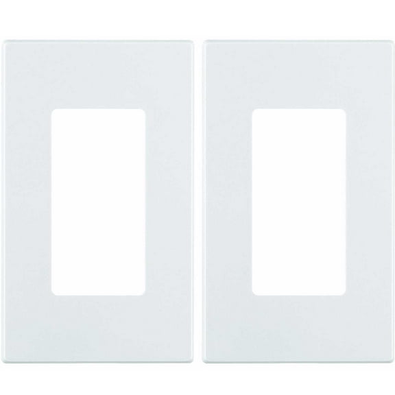 Leviton Decora Plus 1-Gang Screwless Wall Plate - Concealed Screw - 2 Pack, White