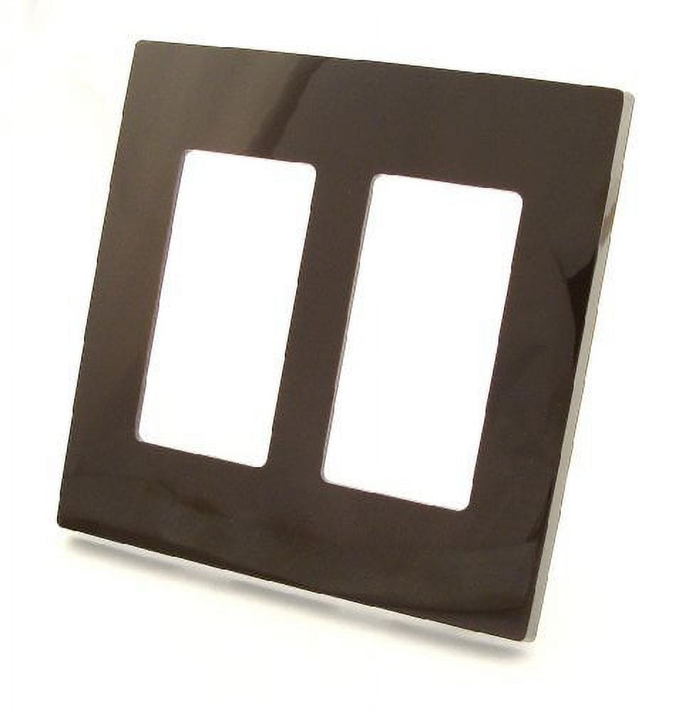 Brown Polycarbonate 2-Gang Screwless Wall Plate