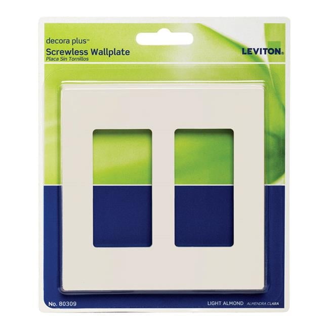 Almond 2 Gang Polycarbonate Screwless Wall Plate