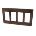 thumbnail image 1 of Leviton 80312 Brown Screwless Snap-On Polycarbonate Four Gang Decora Wall Plate, 1 of 2