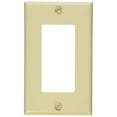 thumbnail image 1 of Leviton 80401-I 1-Gang Decora/GFCI Device Wallplate, Standard Size, Thermoset, Device Mount, Ivory, 1 of 2