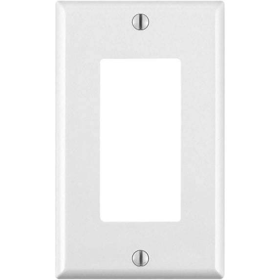 Leviton 80401-WMP 1-Gang Decora/GFCI Device Wallplate, Standard Size, Thermoset, Device Mount, 10-Pack, White