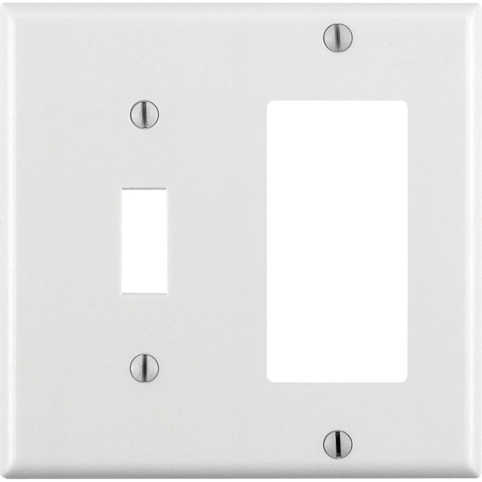 White Thermoset 2-Gang Toggle and Decora Wall Plate