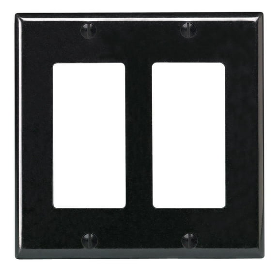 WALL PLATE DECORA 2G BLK (Pack of 1)