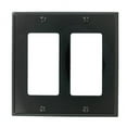 thumbnail image 1 of Leviton 80409-NE Standard Size Thermoplastic Nylon Device Mount 2-Gang Decora/GFCI Device Wallplate, Black, 1 of 1