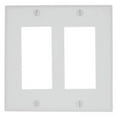 thumbnail image 1 of Leviton 80409-NW Wallplate, 4-1/2 in L, 4.56 in W, 2 -Gang, Nylon, White, 1 of 3