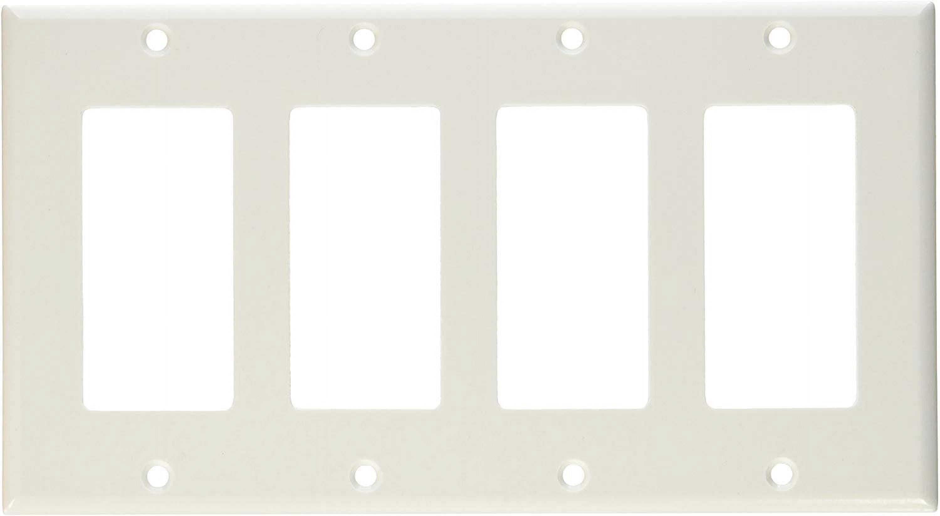Leviton PJ263-W 3-Gang Decora/GFCI Wallplate Midway Size, White, 10-Pack - Extra Coverage Designer Wall Plate
