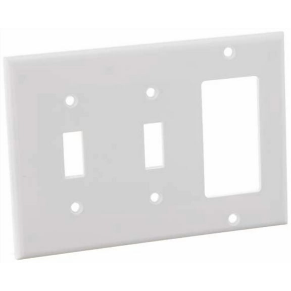 Leviton 80421-W 2-Toggle 1-Decora/GFCI Device Combination Wallplate