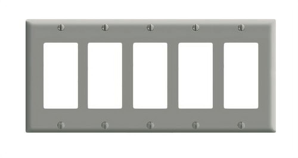Gray Thermoset 5-Gang Decora Wallplate