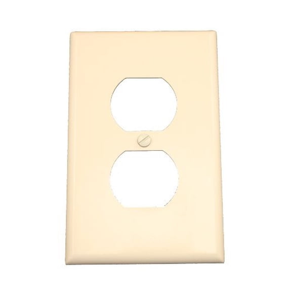 Leviton 80503-T 1-Duplex Receptacle Midway Size Wall Plate, 1 Gang, 4-7/8 In L X 3-1/8 In W 0.255 In T, Smooth, 1-Pack