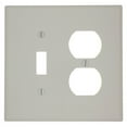 thumbnail image 1 of Leviton Midway Toggle Switch and Duplex Outlet Wall Plate - 2 Gang - Light Almond, 1 of 4