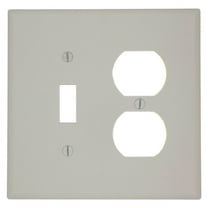 Leviton Midway Toggle Switch and Duplex Outlet Wall Plate - 2 Gang - Light Almond