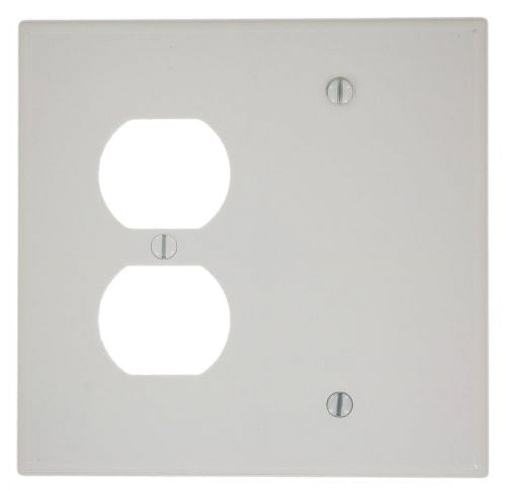 White Thermoset 2-Gang 1-Duplex 1-Blank Wall Plate