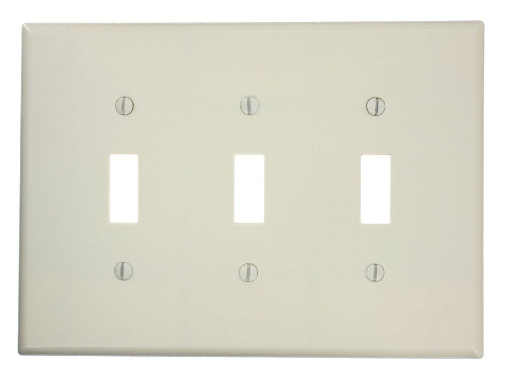 Ivory 3-Gang Midway Thermoset Toggle Switch Wall Plate